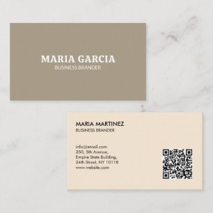 Carte De Visite Rétro Gras Minimaliste Code QR Entreprise BELGE