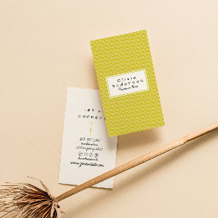 Carte De Visite Retro Green Stripes tendance moderne Funky Fun