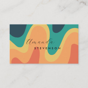 Carte De Visite Retro Groove Liquid Abstrait IV