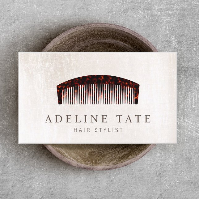 Carte De Visite Retro Hair Styliste Tortoiseshell Combe (Créateur téléchargé)