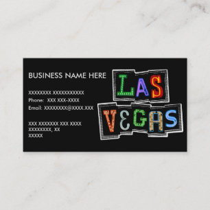Carte De Visite Rétro Las Vegas Néon