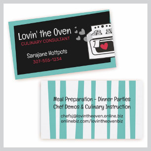 Carte De Visite retro love four classe cuisine cuisinier