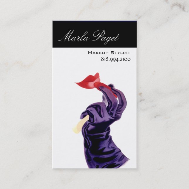 Carte De Visite Rétro maquilleur vintage (Devant)