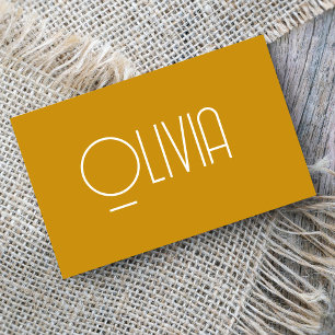 Carte de visite rétro minimaliste de moutarde jaun