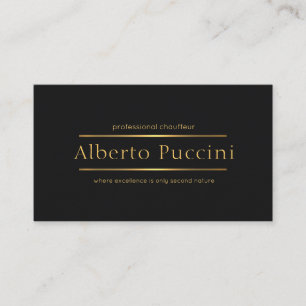 Carte De Visite Rétro minimaliste élégant Chauffeur professionnel