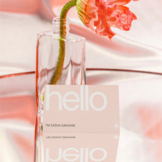 Carte De Visite Rétro Minimaliste Hello Blush Rose