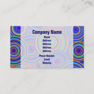 Carte De Visite Rétro motif bleu et orange de cercles