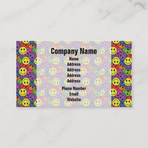 Carte De Visite Rétro motif de hippie de visages