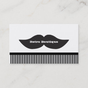 Carte de visite rétro Mustache Black & White Strip