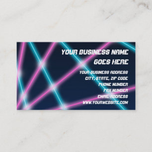Carte De Visite Rétro néon de la lumière laser 80s d'arrière -