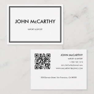 Carte De Visite Rétro Noir Blanc Professionnel Deux Bandes