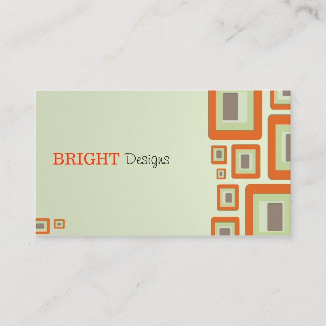 Carte De Visite Rétro orange (Devant)