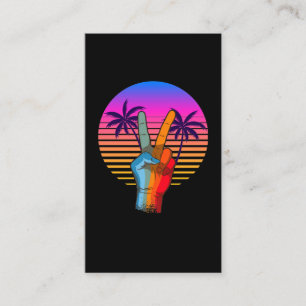 Carte De Visite Rétro Peace Vaporwave Hawaii 70 s 80