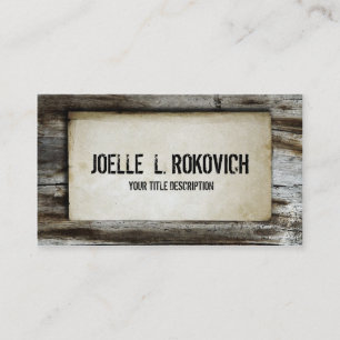 Carte De Visite Rétro planche en bois vintage rustique