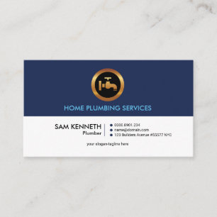 Carte De Visite Rétro plombier professionnel élégant simple simple