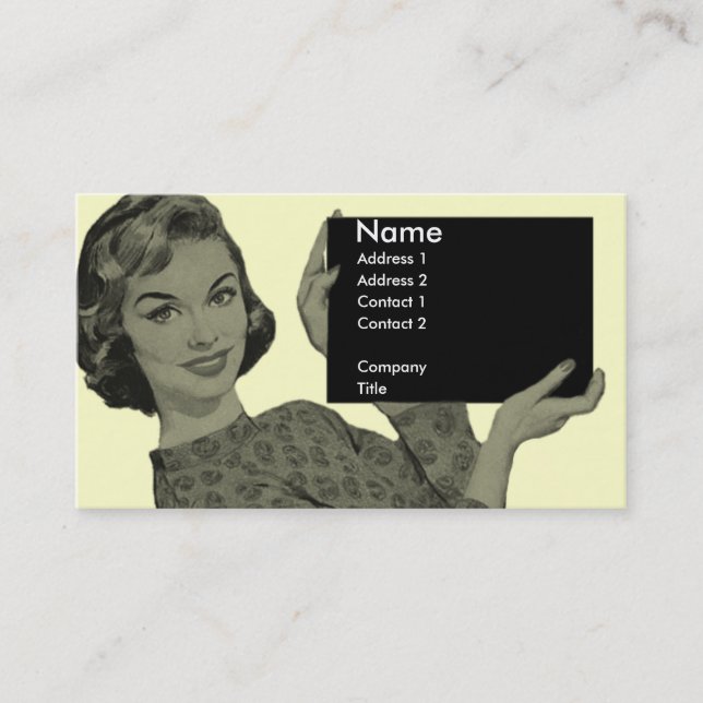 Carte De Visite Rétro porte - bloc (Devant)