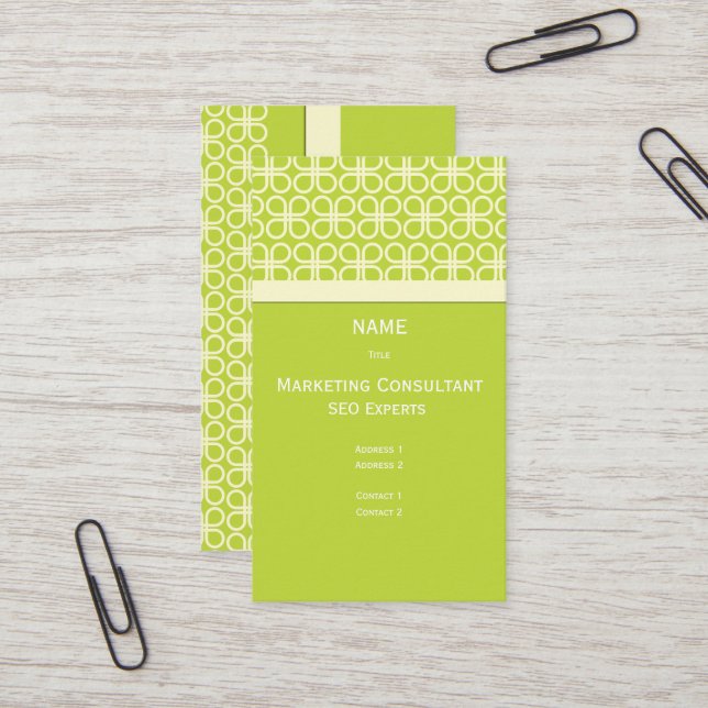 Carte de visite rétro pour les designers/do-it-you (Devant/Arrière en situation)