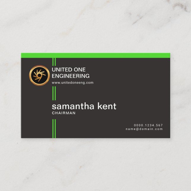 Carte De Visite Rétro Président de fondateur de Ligne Verte simple (Devant)