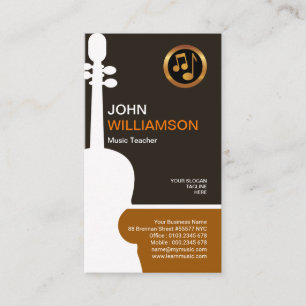 Carte De Visite Rétro professeur de musique simple simple propre