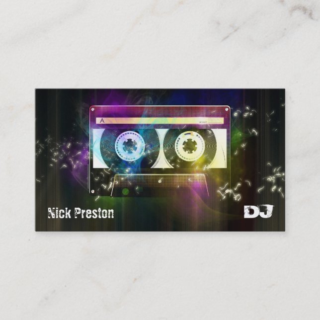 Carte De Visite Rétro professionnel frais de la cassette audio | (Devant)