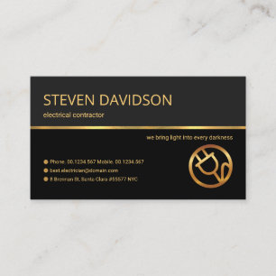Carte De Visite Rétro professionnel Gold Line Gray Shade Electriqu