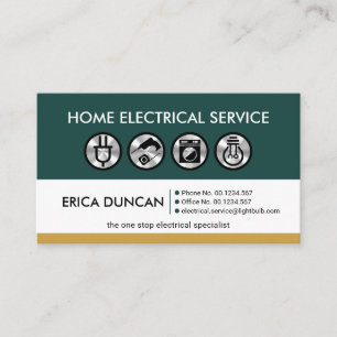 Carte De Visite Rétro Professionnel - Travaux électriques à domici
