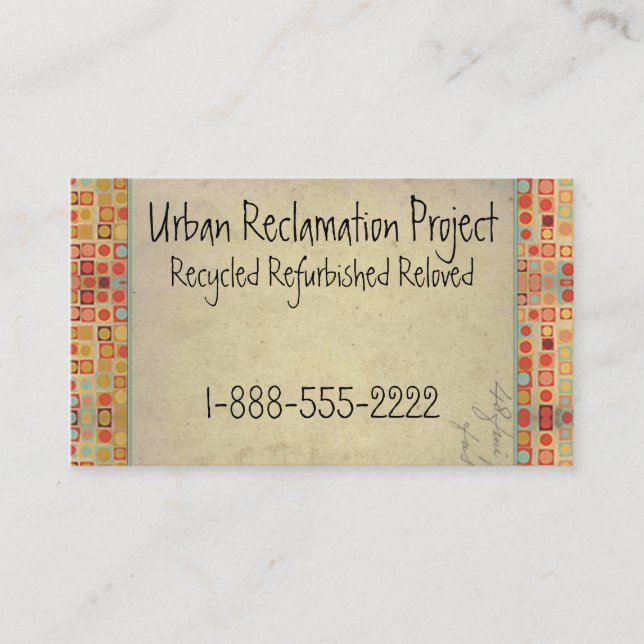 Carte De Visite Rétro Recyclé vintage (Devant)