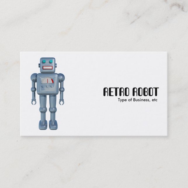 Carte De Visite Rétro robot - blanc (Devant)