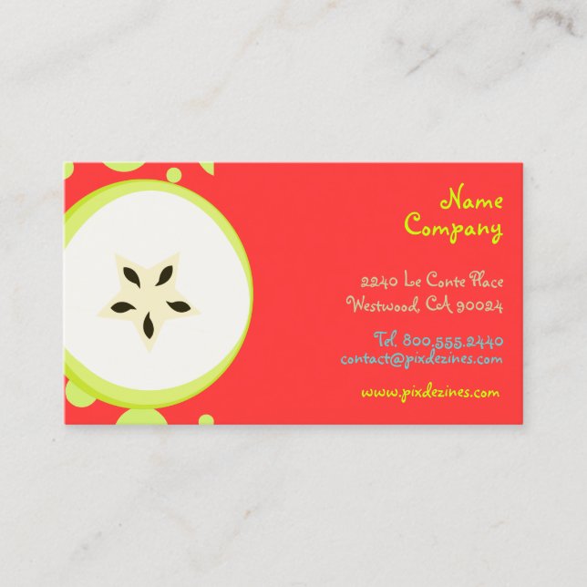 Carte De Visite Retro Starfruit Design / fruits bio (Devant)