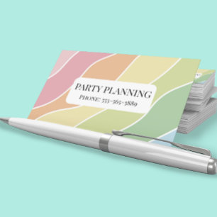 Carte De Visite Retro Stripes Pastels Arc-en-ciel minimaliste