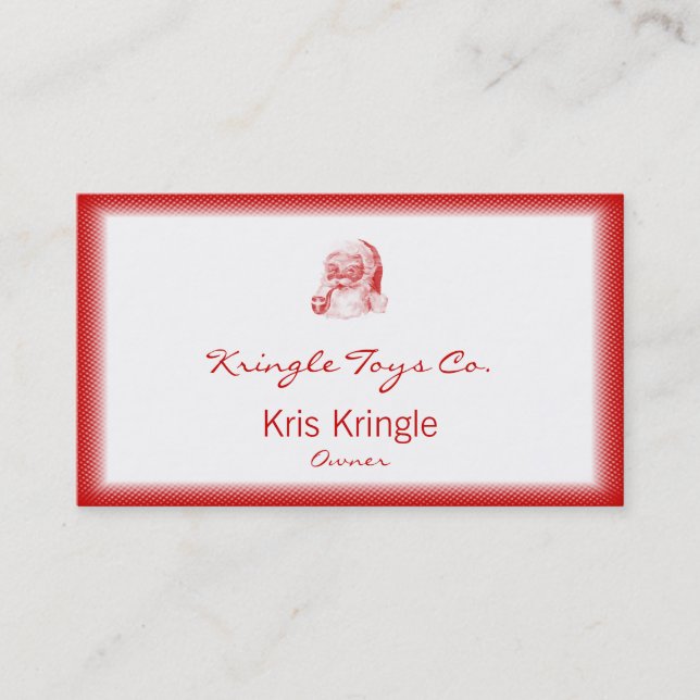 Carte De Visite Rétro style Père Noël d'impression typographique (Devant)