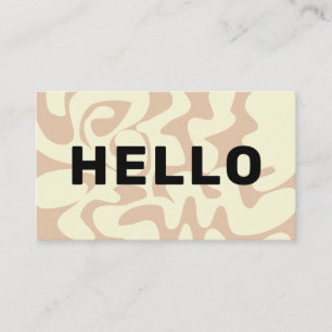 Carte De Visite Retro Super Beige Pierre Noir Bonjour