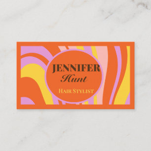 Carte De Visite Retro Super Wavy QR code Social Media