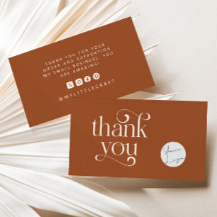 Carte De Visite Retro Swirl Merci Pour Le Shopping Petite Terracot