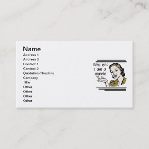Carte De Visite Rétro T-shirts et cadeaux de Nonnie