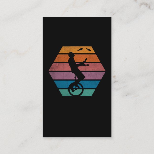 Carte De Visite Retro Unicycle Jongler Cirque Artist Juggler (Devant)