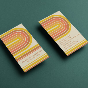 Carte De Visite Retro Vintage Wave Nom Abstrait tendance