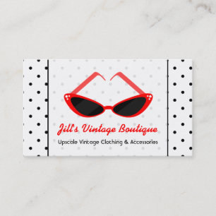 Carte De Visite Rétros lunettes de soleil rouges de plot