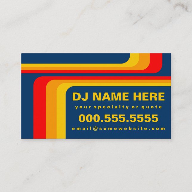 Carte De Visite rétros rayures DJ (Devant)