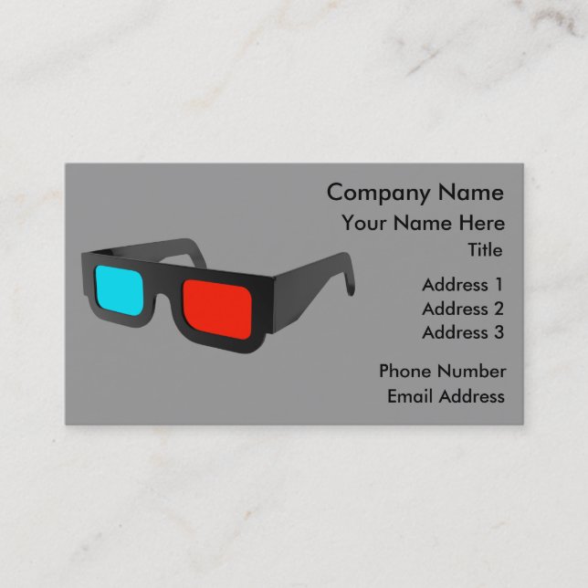 Carte De Visite Rétros verres 3D graphiques (Devant)