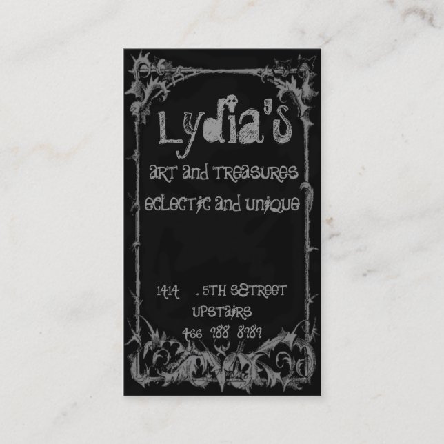 Carte De Visite Rêves gothiques (Devant)