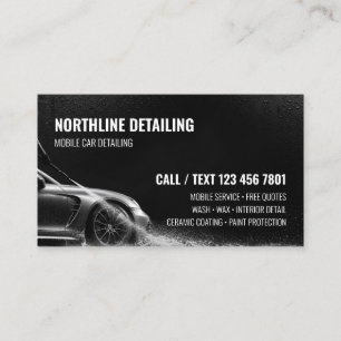 Carte De Visite Revêtement Céramique de Detailing de Voiture Noir