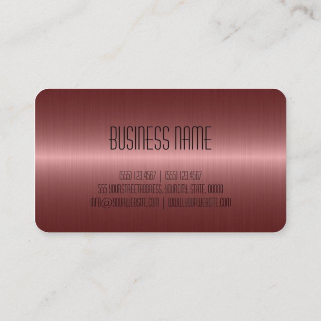 Carte De Visite Revêtement métallique en acier inoxydable cuivre (Dos)