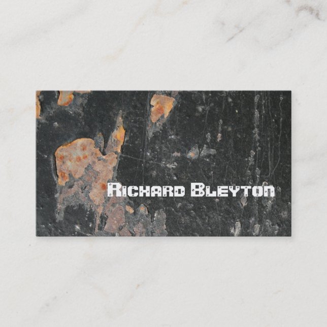 Carte De Visite Revêtu, métal corrodé, texture personnalisée (Devant)