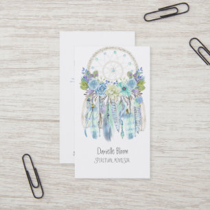 Carte De Visite Rêveur tribal bohème attrape-rêves flèches fleurs