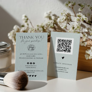 Carte De Visite Révision Simple sage vert ordre merci