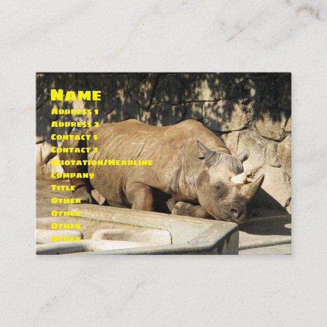 Carte De Visite Rhino couché (Devant)