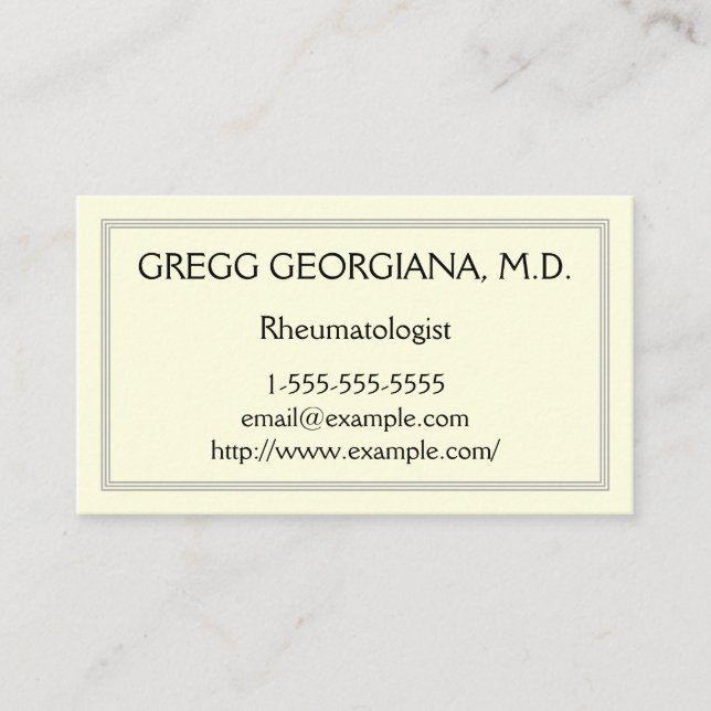 Carte de visite rhumatologue ordinaire (Devant)