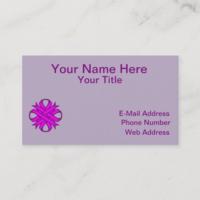 Carte De Visite Ribbon de Clover violet par Kenneth Yoncich (Devant)