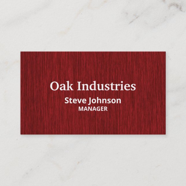 Carte De Visite Rich Red Wograin Look Professionnel (Devant)